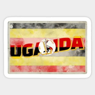 Uganda vintage style retro souvenir Sticker